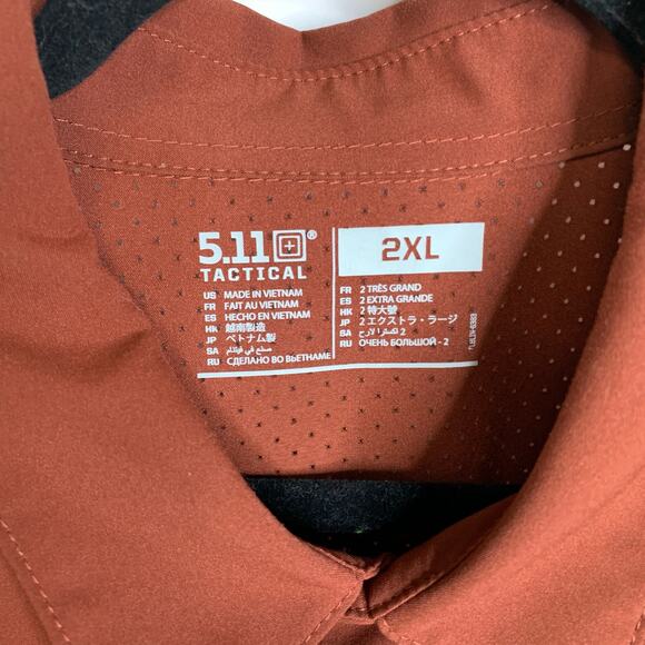 5.11 Tactical 2XL Rust Snap Front Shirt - Picture 3 of 7